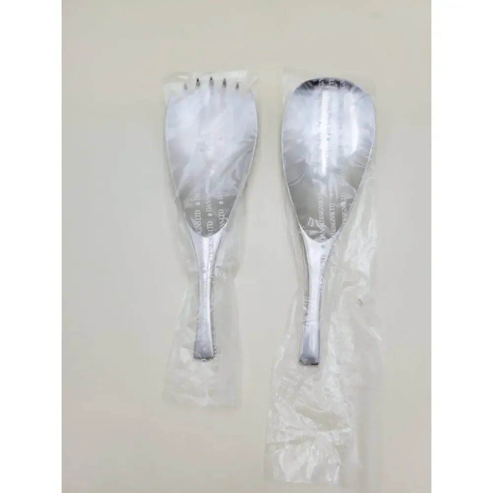 Dansk Jhq Salad Server Set 9.5 Inch Silver Stainless Steel Serving Vintage